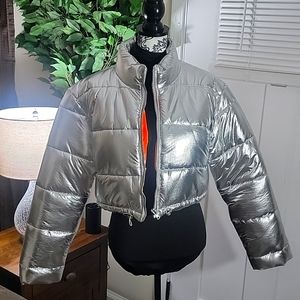 Cropped Large Silver Jacet